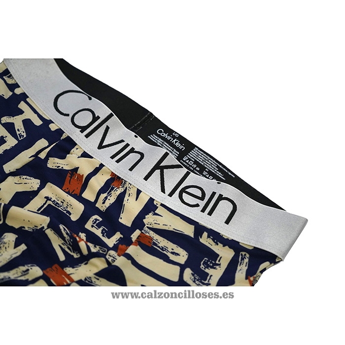 Boxer Calvin Klein Hombre 365 Prints Colors Azul Amarillo